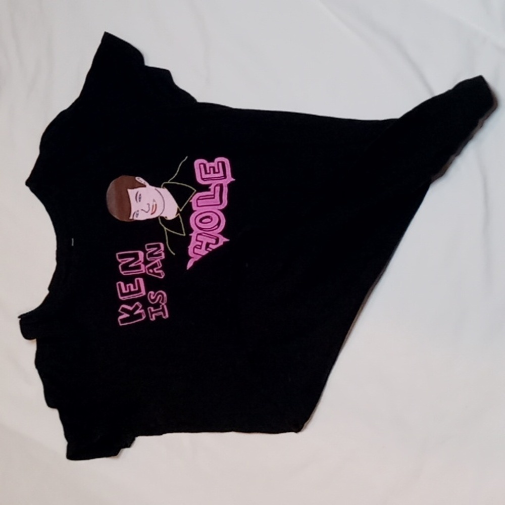 Barbiecore WOMEN'S  Black T-Shirt "Ken Is An A$$hole" Size Large